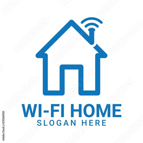 smart home house signal wifi wireless logo vector download monoline