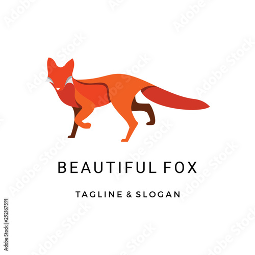 Abstract Fox animal Modern Line art custom logo design vector inspiration
