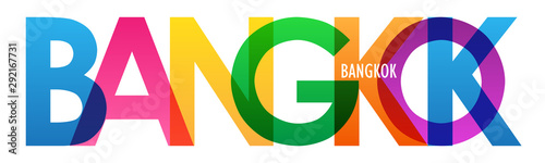BANGKOK colorful city name typography banner
