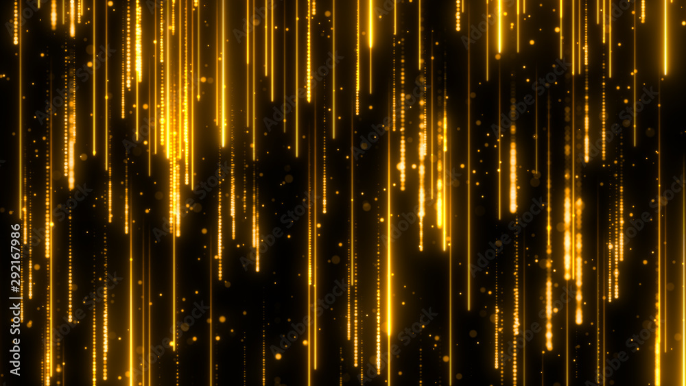 Golder rain. Glitter particles. Winner screen texture. Promotion abstract backgroud. Victory celebration. Neon beams falling down. Golder rain. Glitter particles. Winner screen texture. Promotion abstract backgroud. Victory celebration. Neon beams falling down.