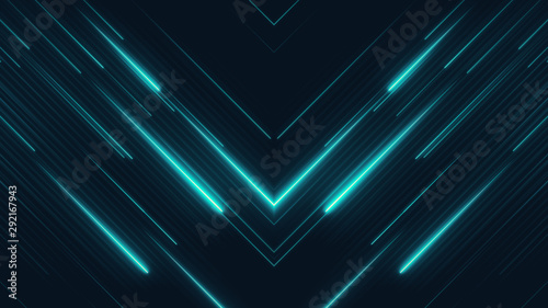 High tech abstract background. Blue lasers. Neon rays in a cyber space. Media diagonal texture. Bright futuristic illustration concept. photo