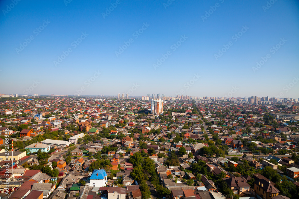 Aerial view of the city.