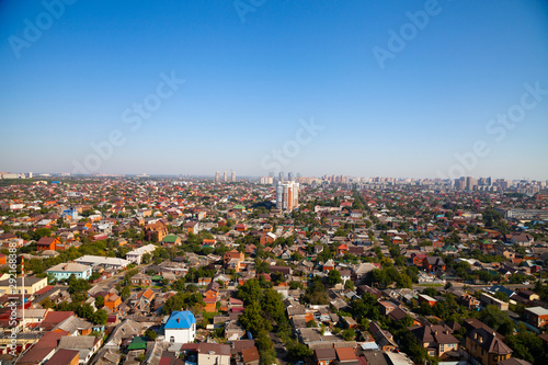 Aerial view of the city.