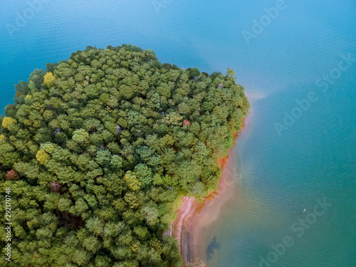 Drone shot over trees at Lake Lanier © Marvin