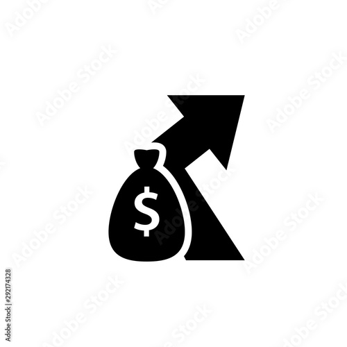 Indirect cost silhouette icon. Clipart image isolated on white background