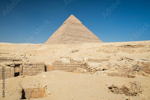  Archaeology excavations near Khafre pyramid complex  Giza plateau  near Cairo  Egypt