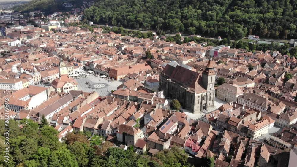 Aerial view of Brasov's city centre on a sunny day Aerial view of Brasov's city centre on a sunny day