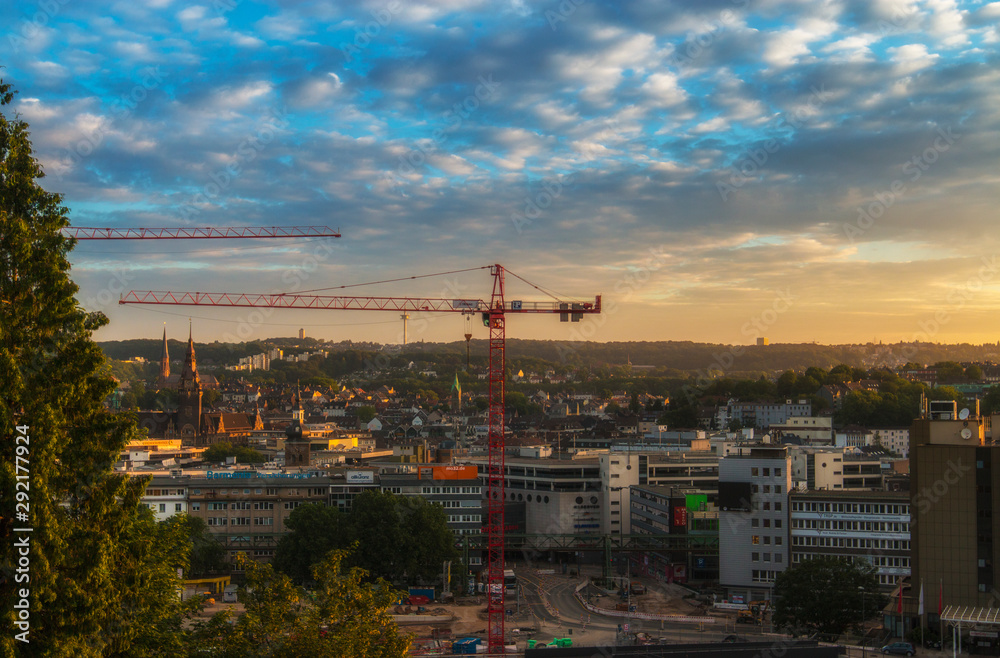 Wuppertal Cityscape by day with beautiful clouds wuppertal cityscape panorama