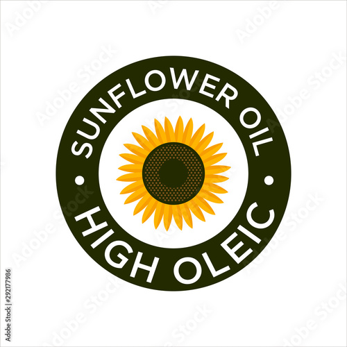 Sunflower Oil icon. High Oleic symbol.