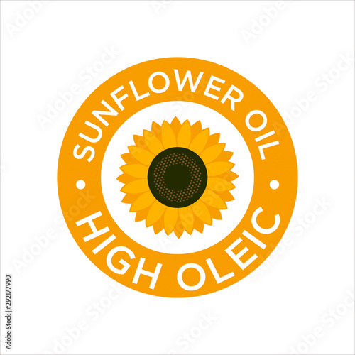 Sunflower Oil icon. High Oleic symbol.