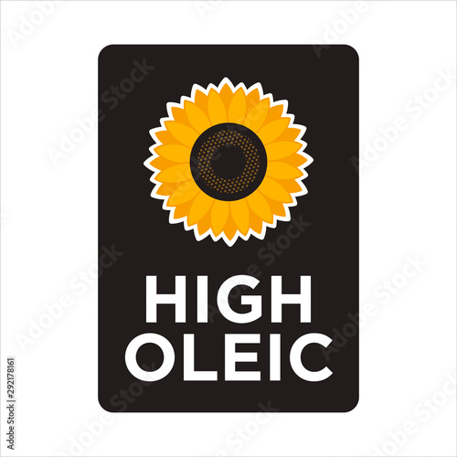 Sunflower Oil icon. High Oleic symbol.