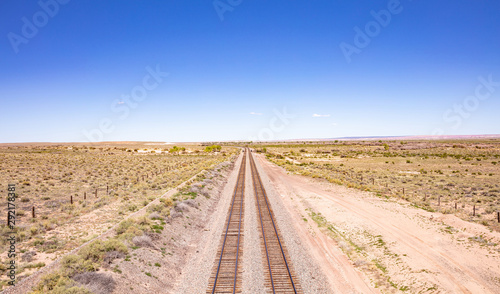 Railway tracks  desert background  Arizona USA