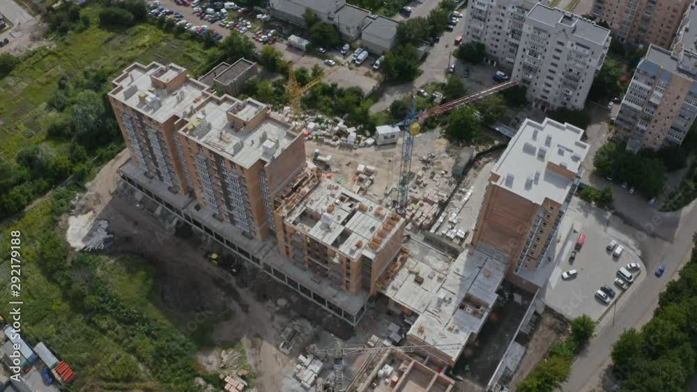 Aerial View Construction Equipment Works Building Aerial View Construction Equipment Works Building