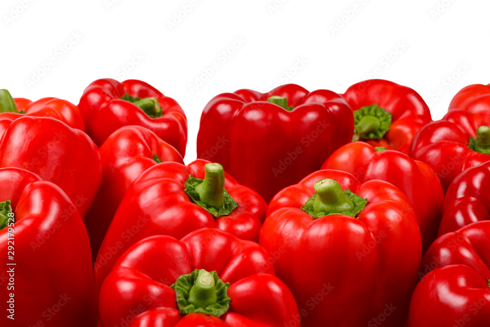 Fresh red bell pepper isolated on white background. Copy space. Fresh red bell pepper isolated on white background. Copy space.