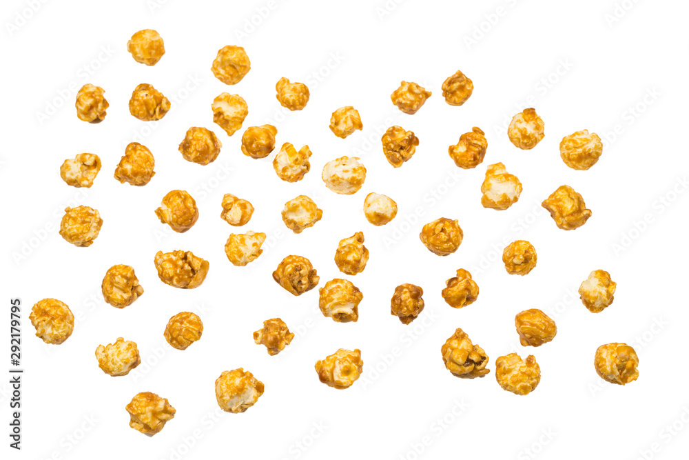 Caramel pop corn isolated on white background. Caramel pop corn isolated on white background.