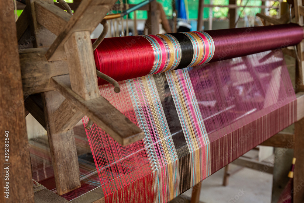 Thai silk threads are colorful.