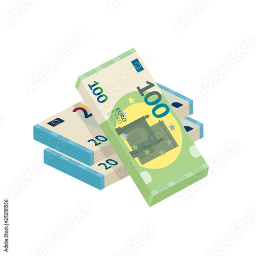 Money heap, cash pile flat vector illustration