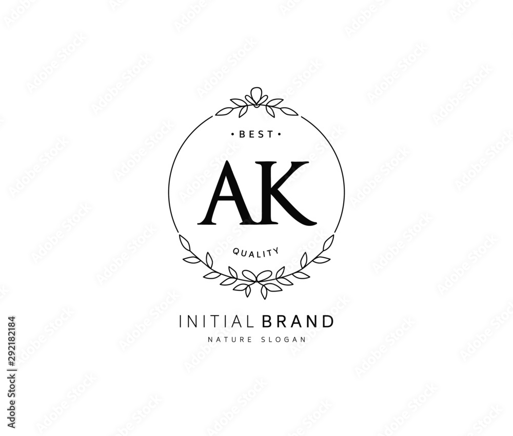 A K AK Beauty vector initial logo, handwriting logo of initial signature, wedding, fashion, jewerly, boutique, floral and botanical with creative template for any company or business. A K AK Beauty vector initial logo, handwriting logo of initial signature, wedding, fashion, jewerly, boutique, floral and botanical with creative template for any company or business.