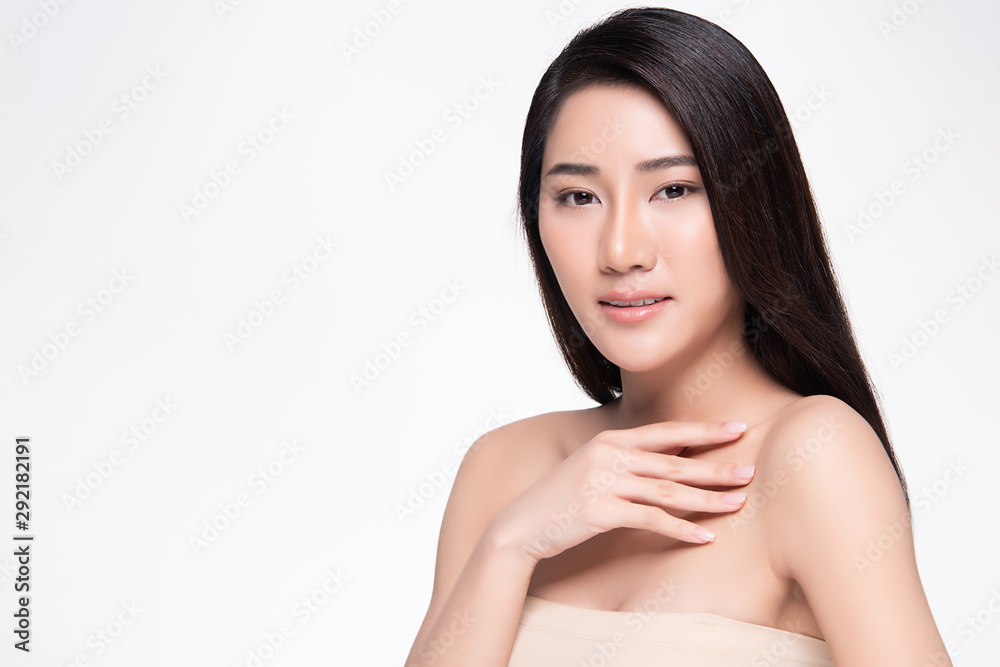 Beautiful Young Asian Woman with Clean Fresh Skin, Beautiful Young Asian Woman with Clean Fresh Skin,