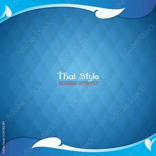 pattern thai style and blue background, vector Illustration