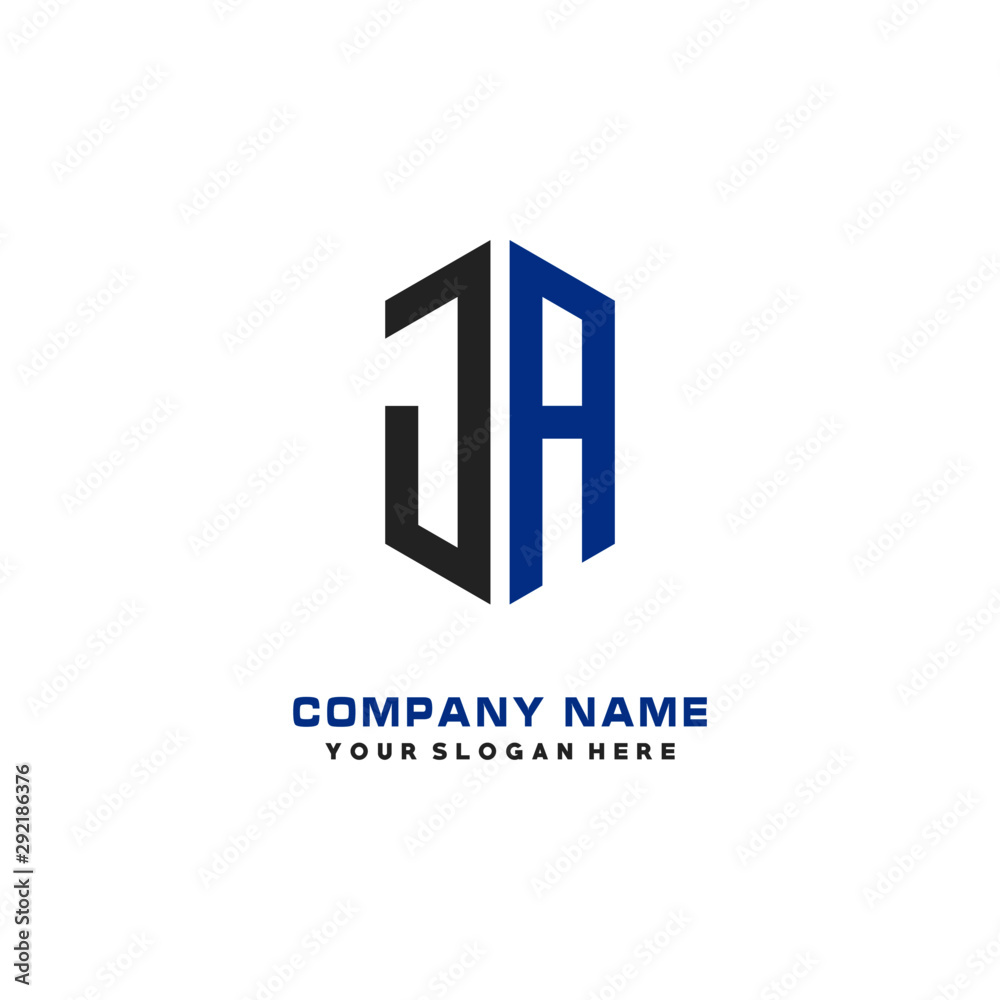 JA Letter Logo Hexagonal Design, initial logo for business, JA Letter Logo Hexagonal Design, initial logo for business,
