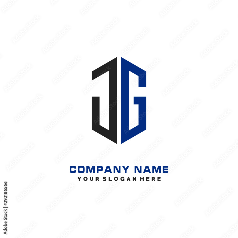 JG Letter Logo Hexagonal Design, initial logo for business, JG Letter Logo Hexagonal Design, initial logo for business,