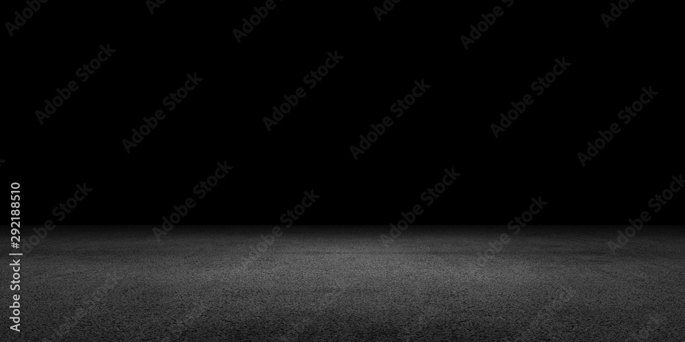 Fototapeta Betonowej podłoga tła czerni pustej przestrzeni tło dla prezentaci