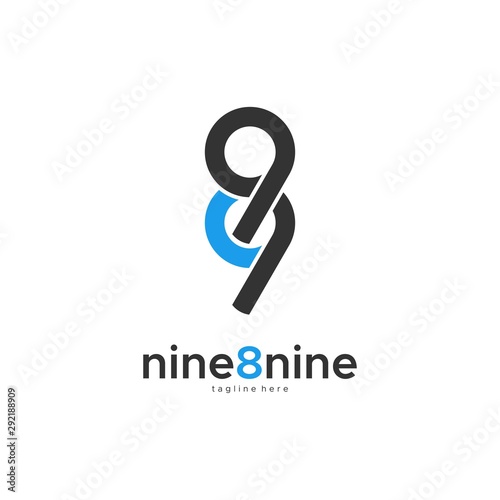 nine 8 nine logo design unique