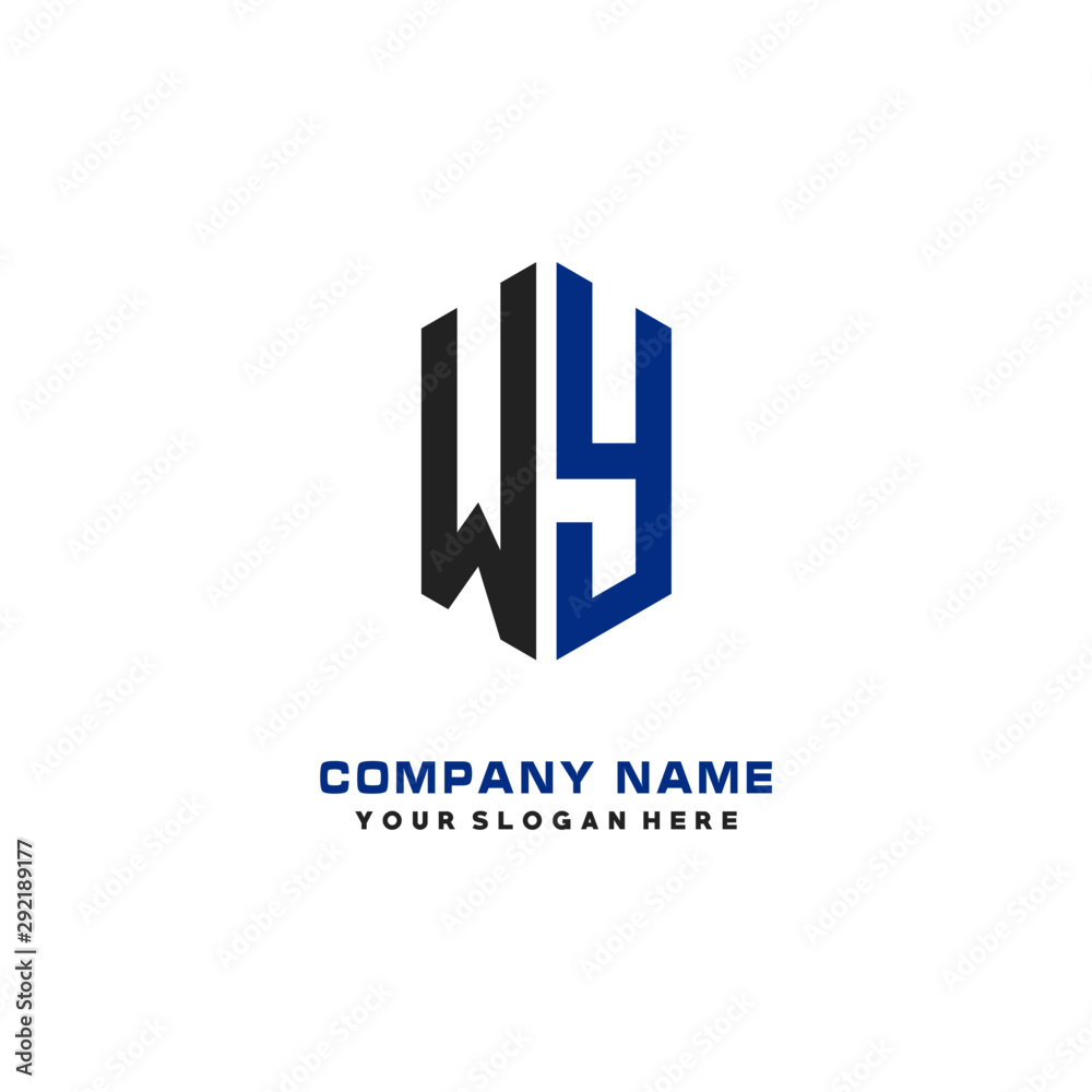 WY Initial Letter Logo Hexagonal Design, initial logo for business, WY Initial Letter Logo Hexagonal Design, initial logo for business,