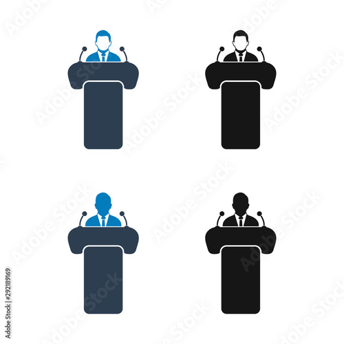 Speaker Icon Set. Flat style vector EPS.