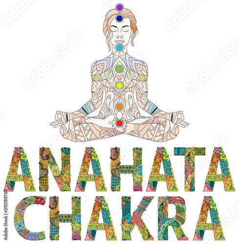 Anahata Chakra. Vector zentangle object for decoration
