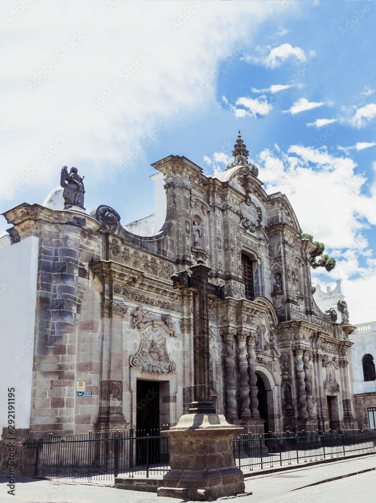 Church of the Compania de  Jesus in the Historic Center of Quito Ecuador