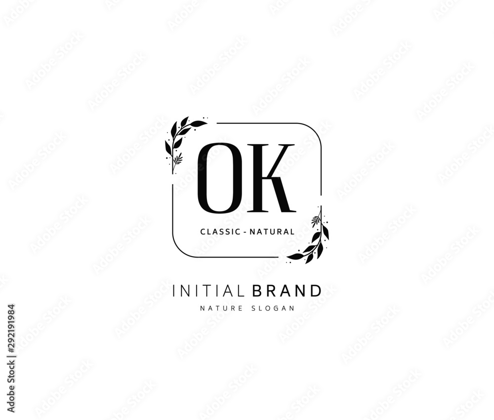 O K OK Beauty vector initial logo, handwriting logo of initial signature, wedding, fashion, jewerly, boutique, floral and botanical with creative template for any company or business. O K OK Beauty vector initial logo, handwriting logo of initial signature, wedding, fashion, jewerly, boutique, floral and botanical with creative template for any company or business.