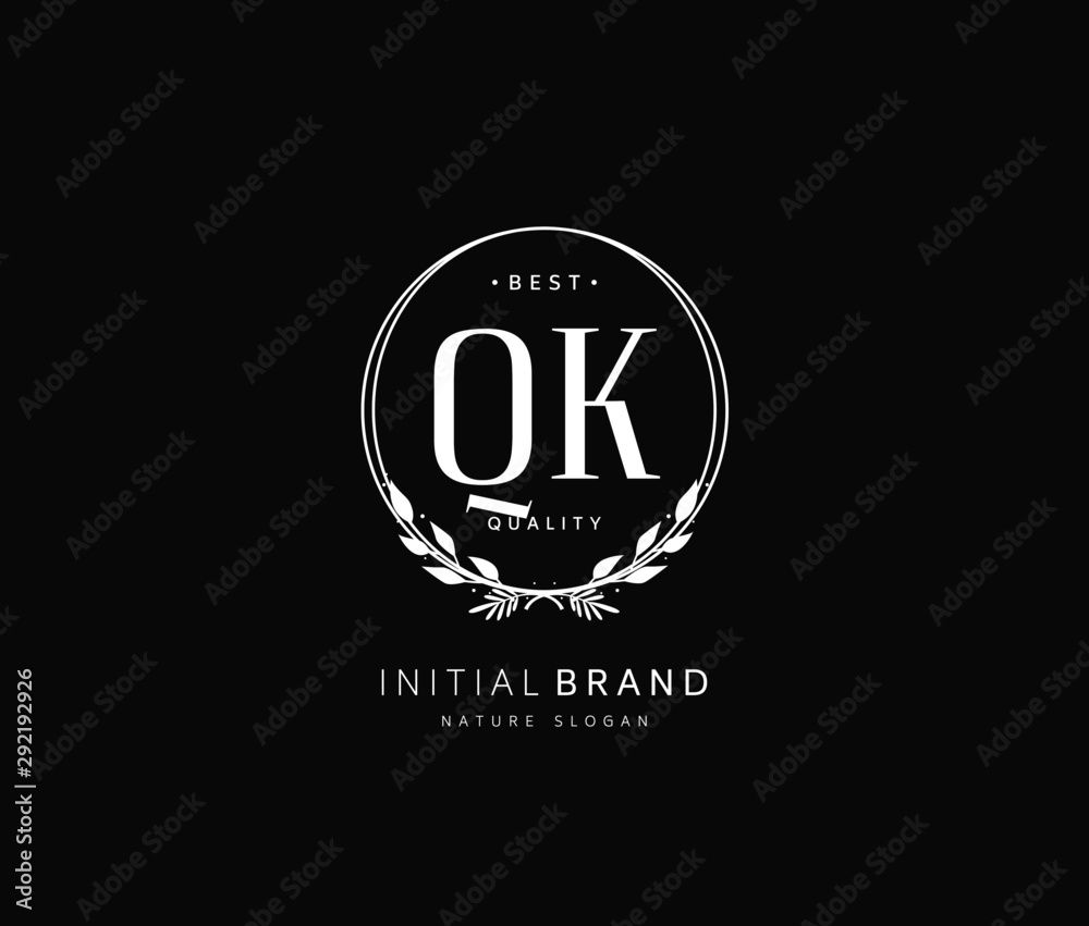Q K QK Beauty vector initial logo, handwriting logo of initial signature, wedding, fashion, jewerly, boutique, floral and botanical with creative template for any company or business. Q K QK Beauty vector initial logo, handwriting logo of initial signature, wedding, fashion, jewerly, boutique, floral and botanical with creative template for any company or business.