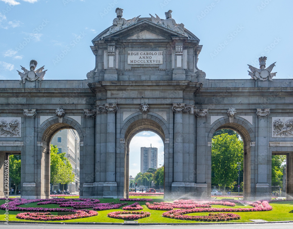 The Alcala Door (Puerta de Alcala) is a gate in the center of Madrid, Spain. It is the landmark of the city.
