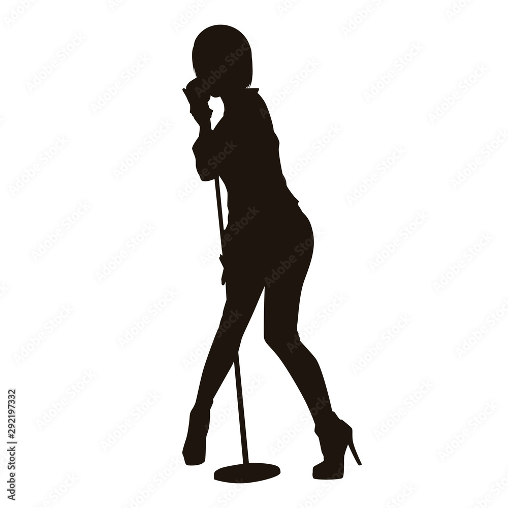 Fototapeta premium Singer Silhouette