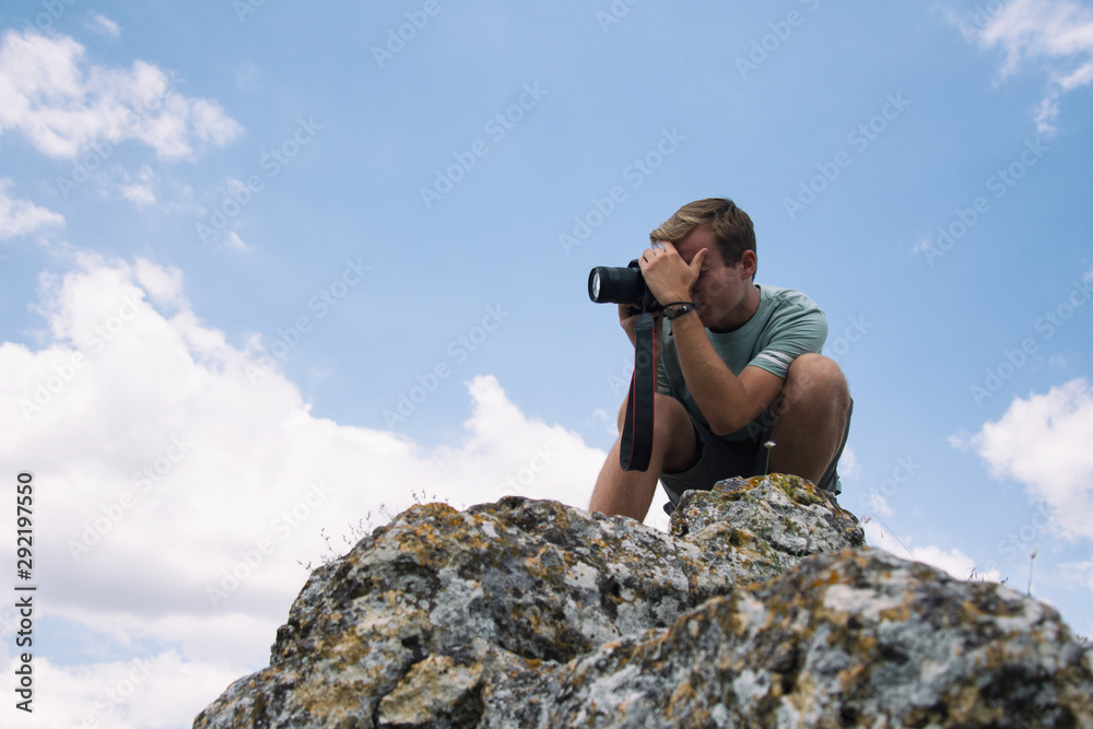 Travel and photos. A photographer works with a model. Travel and photos. A photographer works with a model.