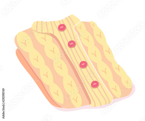 Knit sweaters flat vector illustration