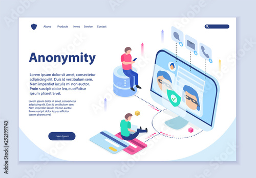 Creative website template of anonymity concept