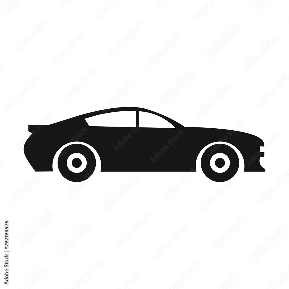 Car icon in flat style. Vector symbol
