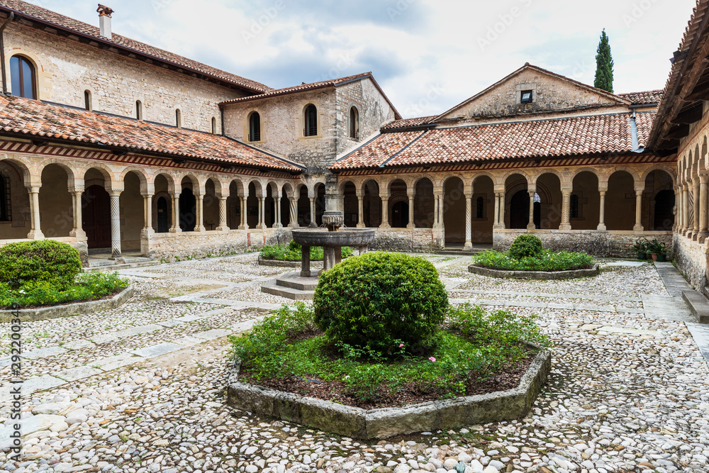 Fototapeta premium The abbey of Santa Maria in the village of Follina / Trevigiani hills