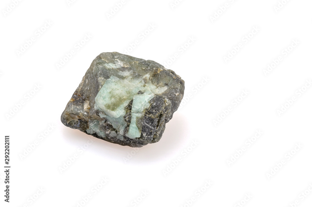 Emerald in the rock, beryl mineral. Emerald in the rock, beryl mineral.