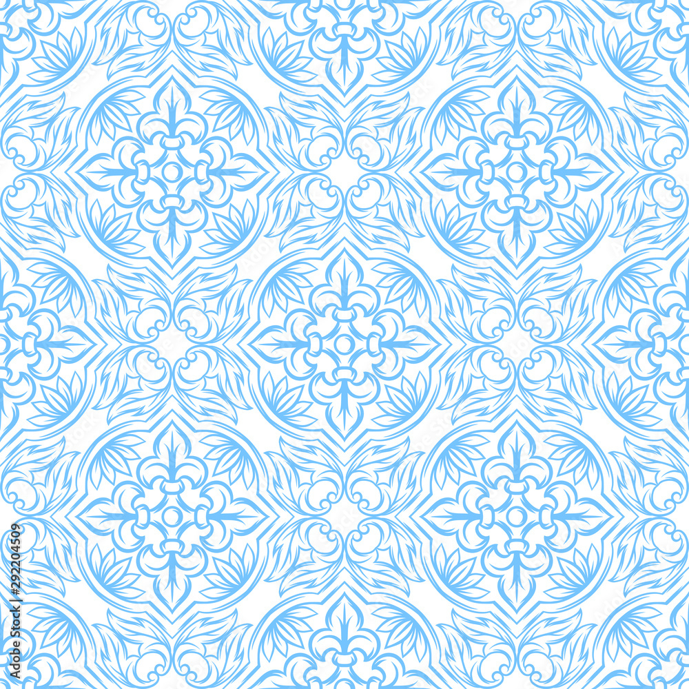 Italian ceramic tile pattern. Ethnic folk ornament.
