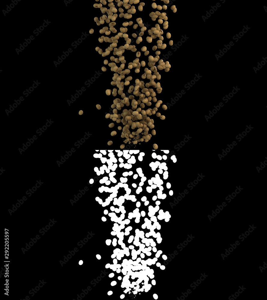 3D illustration of a soybean flow with alpha layer 3D illustration of a soybean flow with alpha layer
