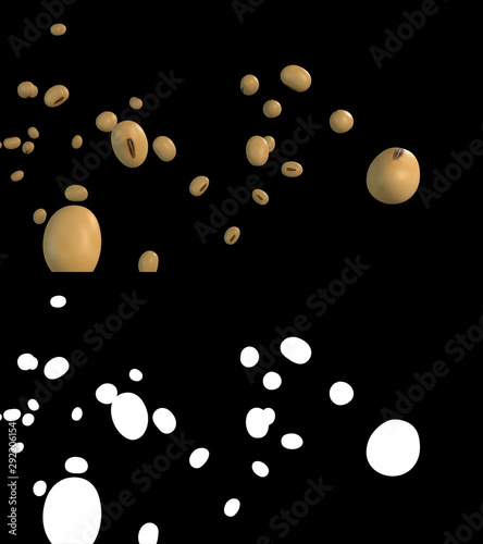 Принти на полотні 3D illustration of a soybean flow with alpha layer