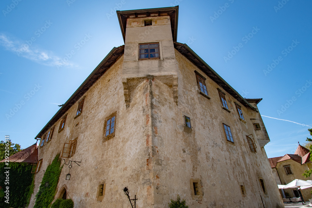 Otocec Castle ( Grad Otocec, Sankt Peter ) is 13th century catle in southeastern Slovenia. The castle is built on a small island in the middle of the Krka River. Otocec Castle ( Grad Otocec, Sankt Peter ) is 13th century catle in southeastern Slovenia. The castle is built on a small island in the middle of the Krka River.