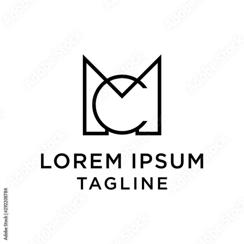 initial letter logo CM, MC logo template