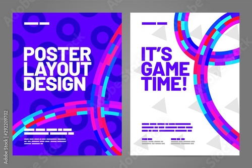 Template design with dynamic shapes for event, invitation or championship. Sport background.