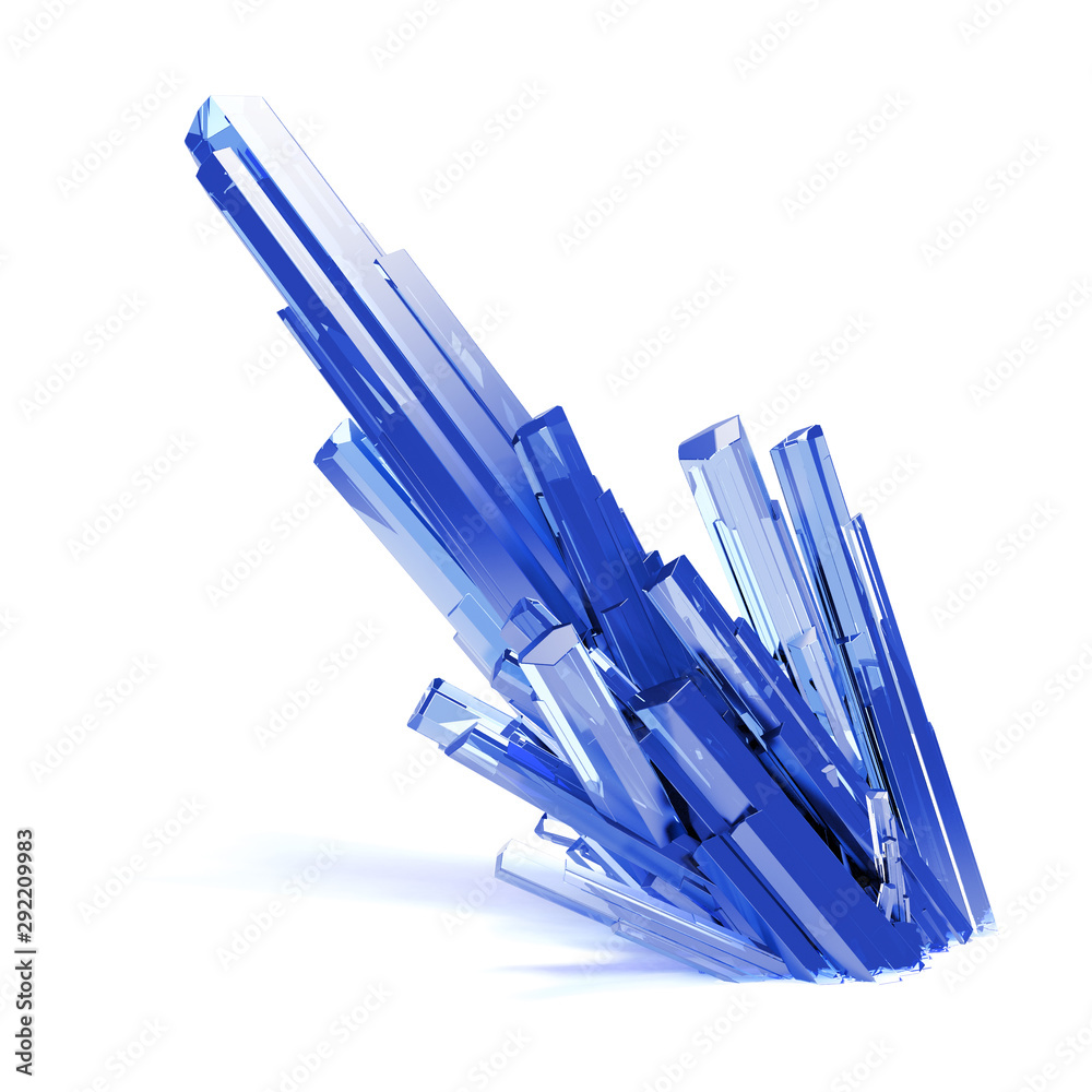 Colorful crystal cluster on white background Colorful crystal cluster on white background