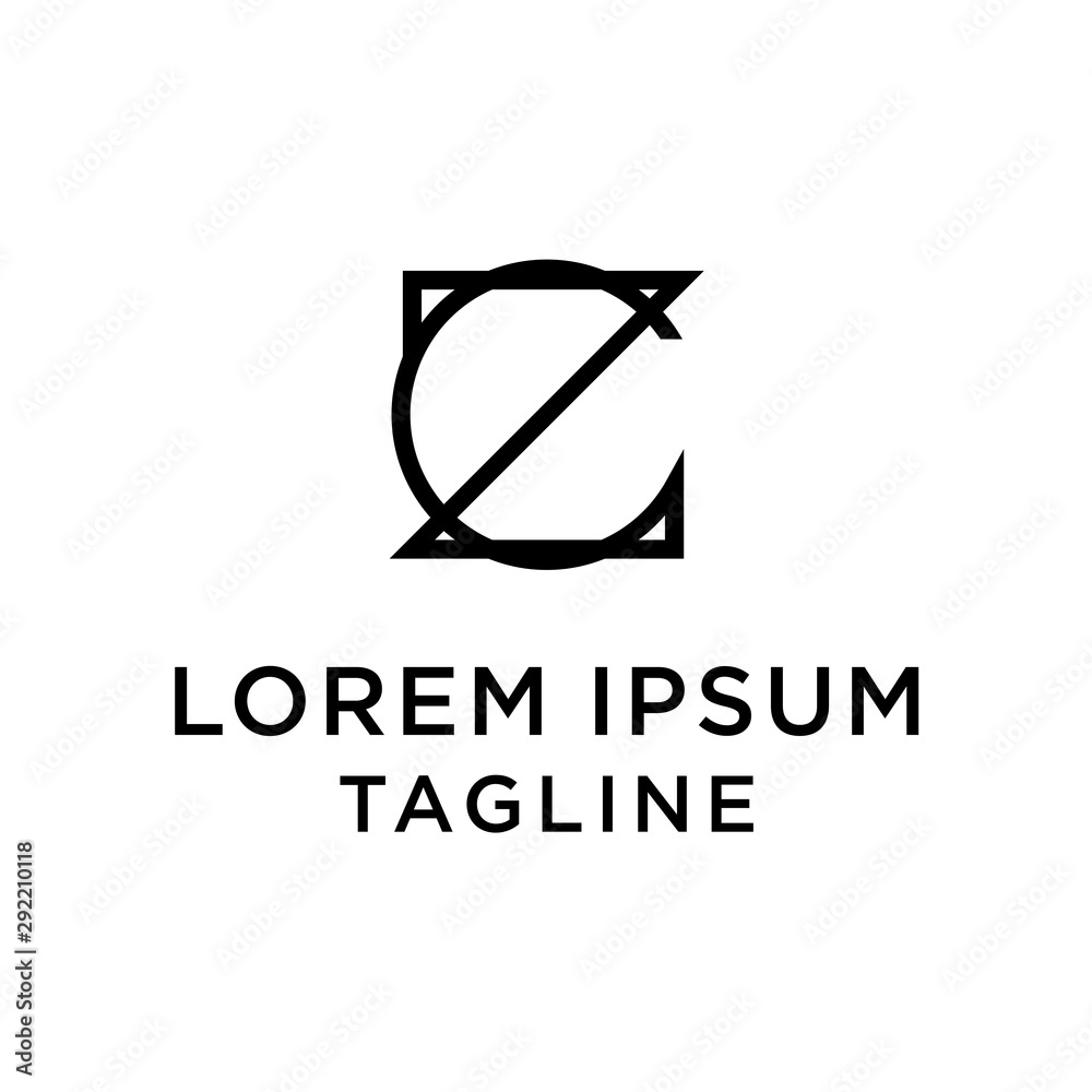 initial letter logo CZ, ZC logo template initial letter logo CZ, ZC logo template
